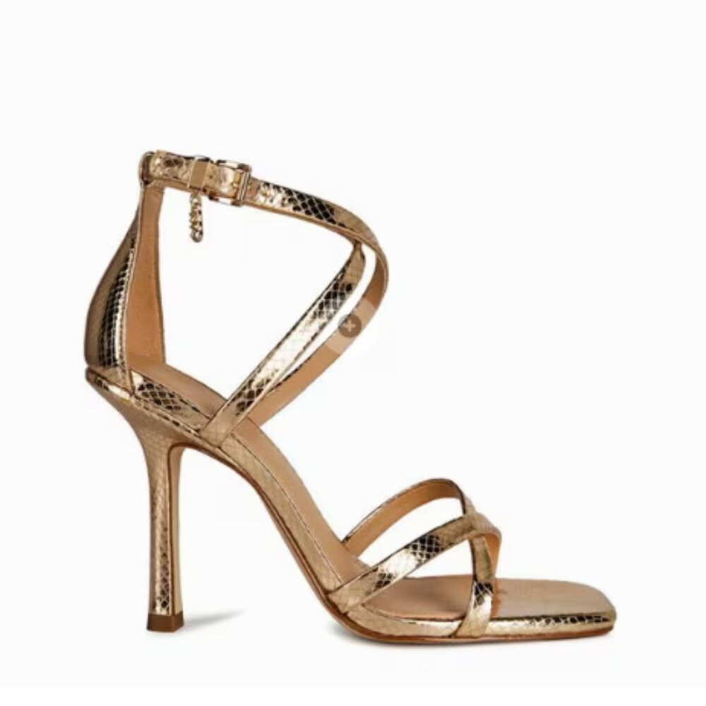 NIB Michael Kors (SOLD OUT ONLINE) Gold Celia Heeled Sandals